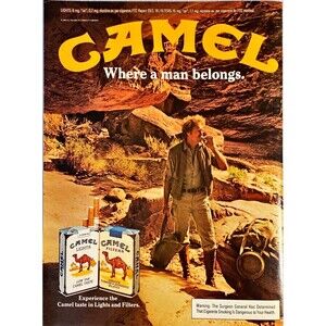 Camel Cigarettes "Where a Man Belongs" Vintage Print Ad 1982